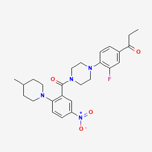 1-(3-fluoro-4-{4-[2-(4-methyl-1-piperidinyl)-5-nitrobenzoyl]-1-piperazinyl}phenyl)-1-propanone