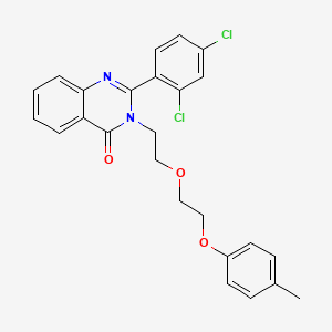 molecular formula C25H22Cl2N2O3 B5008716 2-(2,4-dichlorophenyl)-3-{2-[2-(4-methylphenoxy)ethoxy]ethyl}-4(3H)-quinazolinone 