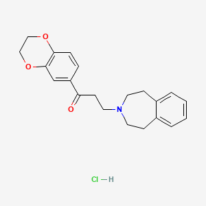 molecular formula C21H24ClNO3 B5008718 1-(2,3-dihydro-1,4-benzodioxin-6-yl)-3-(1,2,4,5-tetrahydro-3-benzazepin-3-yl)propan-1-one;hydrochloride 