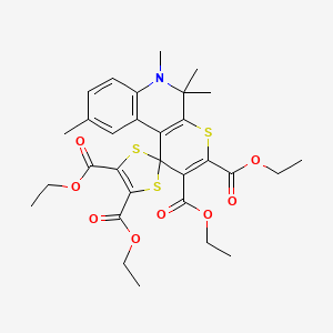 molecular formula C30H35NO8S3 B5008728 2',3',4,5-TETRAETHYL 5',5',6',9'-TETRAMETHYL-5',6'-DIHYDROSPIRO[1,3-DITHIOLE-2,1'-THIOPYRANO[2,3-C]QUINOLINE]-2',3',4,5-TETRACARBOXYLATE 