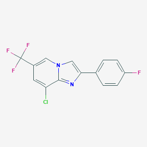 molecular formula C14H7ClF4N2 B500884 8-Chlor-2-(4-Fluorphenyl)-6-(Trifluormethyl)imidazo[1,2-a]pyridin CAS No. 353258-25-0