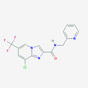 molecular formula C15H10ClF3N4O B500893 8-chloro-N-(2-pyridinylmethyl)-6-(trifluoromethyl)imidazo[1,2-a]pyridine-2-carboxamide CAS No. 353258-51-2