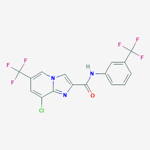 molecular formula C16H8ClF6N3O B500896 8-chloro-6-(trifluoromethyl)-N-[3-(trifluoromethyl)phenyl]imidazo[1,2-a]pyridine-2-carboxamide CAS No. 353258-67-0