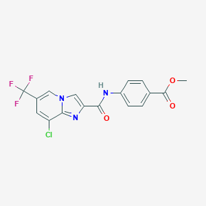 molecular formula C17H11ClF3N3O3 B500897 Methyl 4-({[8-chloro-6-(trifluoromethyl)imidazo[1,2-a]pyridin-2-yl]carbonyl}amino)benzoate 
