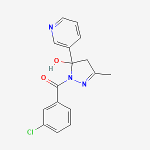 1-(3-CHLOROBENZOYL)-3-METHYL-5-(PYRIDIN-3-YL)-4,5-DIHYDRO-1H-PYRAZOL-5-OL