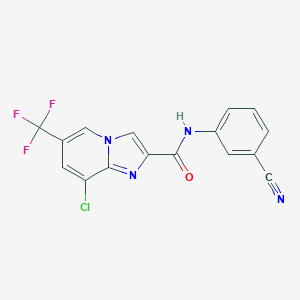 molecular formula C16H8ClF3N4O B500898 8-chloro-N-(3-cyanophenyl)-6-(trifluoromethyl)imidazo[1,2-a]pyridine-2-carboxamide 