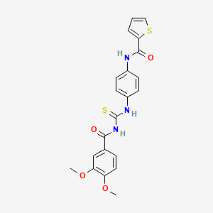 N-[4-[(3,4-dimethoxybenzoyl)carbamothioylamino]phenyl]thiophene-2-carboxamide