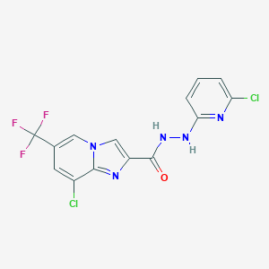 molecular formula C14H8Cl2F3N5O B500900 8-chloro-N'-(6-chloro-2-pyridinyl)-6-(trifluoromethyl)imidazo[1,2-a]pyridine-2-carbohydrazide 