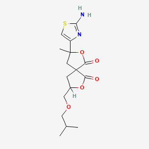 3-(2-amino-1,3-thiazol-4-yl)-3-methyl-8-[(2-methylpropoxy)methyl]-2,7-dioxaspiro[4.4]nonane-1,6-dione