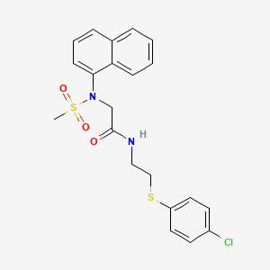 molecular formula C21H21ClN2O3S2 B5009050 N~1~-{2-[(4-chlorophenyl)thio]ethyl}-N~2~-(methylsulfonyl)-N~2~-1-naphthylglycinamide 