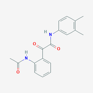 molecular formula C18H18N2O3 B5009058 2-[2-(acetylamino)phenyl]-N-(3,4-dimethylphenyl)-2-oxoacetamide 