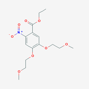 molecular formula C15H21NO8 B050093 4,5-双(2-甲氧基乙氧基)-2-硝基苯甲酸乙酯 CAS No. 179688-26-7