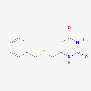 molecular formula C12H12N2O2S B500943 6-[(Benzylsulfanyl)methyl]-2,4-pyrimidinediol 
