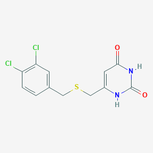 molecular formula C12H10Cl2N2O2S B500945 6-{[(3,4-dichlorobenzyl)sulfanyl]methyl}-2,4(1H,3H)-pyrimidinedione 