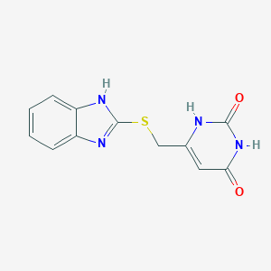 molecular formula C12H10N4O2S B500948 6-[(1H-benzimidazol-2-ylsulfanyl)methyl]-2,4(1H,3H)-pyrimidinedione 