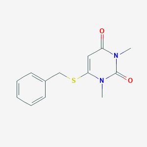 molecular formula C13H14N2O2S B500951 6-(benzylsulfanyl)-1,3-dimethyl-2,4(1H,3H)-pyrimidinedione 
