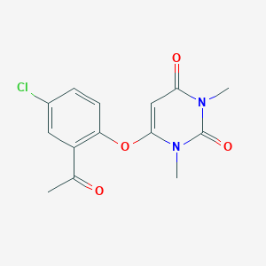 molecular formula C14H13ClN2O4 B500973 6-(2-acetyl-4-chlorophenoxy)-1,3-dimethyl-2,4(1H,3H)-pyrimidinedione 