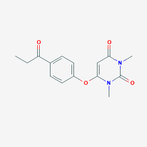 molecular formula C15H16N2O4 B500974 1,3-dimethyl-6-(4-propionylphenoxy)-2,4(1H,3H)-pyrimidinedione 