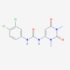 molecular formula C13H12Cl2N4O3 B500983 N-(3,4-dichlorophenyl)-N'-(1,3-dimethyl-2,6-dioxo-1,2,3,6-tetrahydro-4-pyrimidinyl)urea 