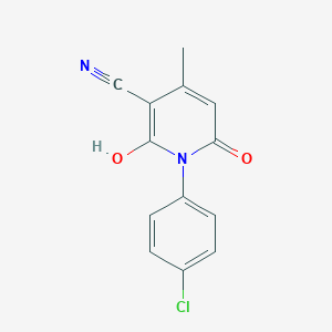 molecular formula C13H9ClN2O2 B501014 1-(4-Chlorophenyl)-6-hydroxy-4-methyl-2-oxo-1,2-dihydropyridine-3-carbonitrile 