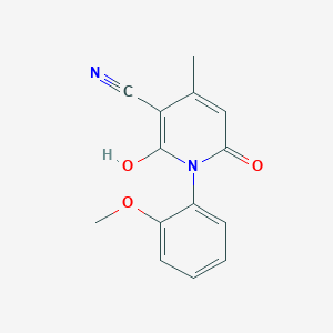 molecular formula C14H12N2O3 B501015 6-Hydroxy-1-(2-methoxyphenyl)-4-methyl-2-oxo-1,2-dihydro-3-pyridinecarbonitrile 