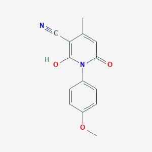 molecular formula C14H12N2O3 B501016 2-Hydroxy-1-(4-methoxyphenyl)-4-methyl-6-oxo-1,6-dihydropyridine-3-carbonitrile 