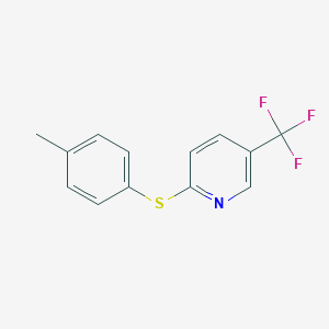 molecular formula C13H10F3NS B501028 4-Methylphenyl 5-(trifluoromethyl)-2-pyridinyl sulfide 
