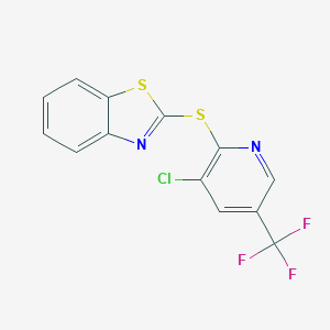molecular formula C13H6ClF3N2S2 B501029 2-{[3-Chloro-5-(trifluoromethyl)-2-pyridinyl]sulfanyl}-1,3-benzothiazole 