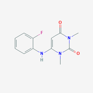 molecular formula C12H12FN3O2 B501041 6-(2-fluoroanilino)-1,3-dimethyl-2,4(1H,3H)-pyrimidinedione 