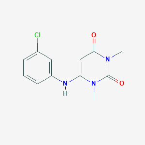 molecular formula C12H12ClN3O2 B501042 6-(3-chloro-anilino)-1,3-dimethyl-1H-pyrimidine-2,4-dione CAS No. 26668-97-3
