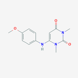 molecular formula C13H15N3O3 B501047 1,3-Dimethyl-6-(4-methoxyanilino)uracil CAS No. 58137-44-3