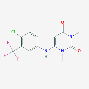 molecular formula C13H11ClF3N3O2 B501048 6-[4-chloro-3-(trifluoromethyl)anilino]-1,3-dimethyl-2,4(1H,3H)-pyrimidinedione 