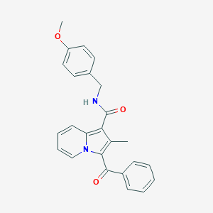 molecular formula C25H22N2O3 B501093 3-benzoyl-N-(4-methoxybenzyl)-2-methyl-1-indolizinecarboxamide 
