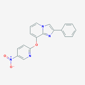 molecular formula C18H12N4O3 B501105 8-({5-Nitro-2-pyridinyl}oxy)-2-phenylimidazo[1,2-a]pyridine 