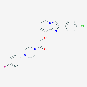 molecular formula C25H22ClFN4O2 B501106 2-(4-Chlorophenyl)imidazo[1,2-a]pyridin-8-yl 2-[4-(4-fluorophenyl)-1-piperazinyl]-2-oxoethyl ether 