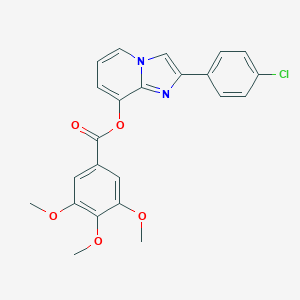 molecular formula C23H19ClN2O5 B501107 2-(4-Chlorophenyl)imidazo[1,2-a]pyridin-8-yl 3,4,5-trimethoxybenzoate 