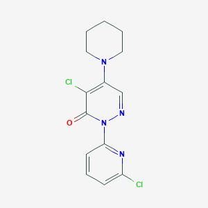 molecular formula C14H14Cl2N4O B501110 4-chloro-2-(6-chloro-2-pyridinyl)-5-(1-piperidinyl)-3(2H)-pyridazinone 