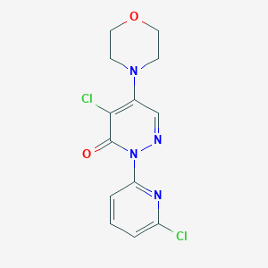 molecular formula C13H12Cl2N4O2 B501111 4-chloro-2-(6-chloro-2-pyridinyl)-5-(4-morpholinyl)-3(2H)-pyridazinone 