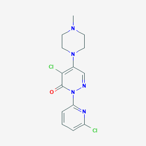 molecular formula C14H15Cl2N5O B501112 4-chloro-2-(6-chloro-2-pyridinyl)-5-(4-methyl-1-piperazinyl)-3(2H)-pyridazinone 