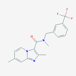 molecular formula C19H18F3N3O B501113 N,2,7-trimethyl-N-[3-(trifluoromethyl)benzyl]imidazo[1,2-a]pyridine-3-carboxamide 