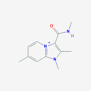 molecular formula C12H16N3O+ B501115 1,2,7-trimethyl-3-[(methylamino)carbonyl]-1H-imidazo[1,2-a]pyridin-4-ium 