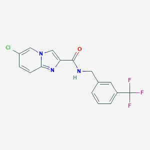 molecular formula C16H11ClF3N3O B501117 6-chloro-N-[3-(trifluoromethyl)benzyl]imidazo[1,2-a]pyridine-2-carboxamide 
