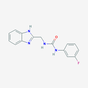 molecular formula C15H13FN4O B501126 N-(1H-benzimidazol-2-ylmethyl)-N'-(3-fluorophenyl)urea 