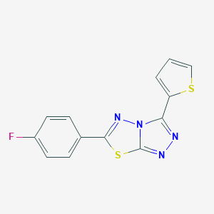 molecular formula C13H7FN4S2 B501135 6-(4-Fluorophenyl)-3-(2-thienyl)[1,2,4]triazolo[3,4-b][1,3,4]thiadiazole CAS No. 353287-67-9
