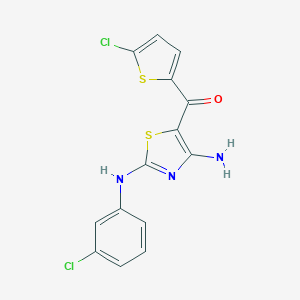 molecular formula C14H9Cl2N3OS2 B501159 [4-Amino-2-(3-chloroanilino)-1,3-thiazol-5-yl](5-chloro-2-thienyl)methanone 