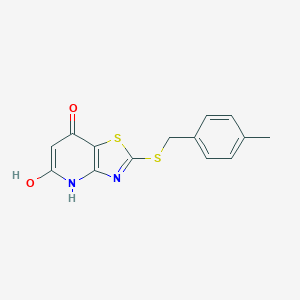 molecular formula C14H12N2O2S2 B501165 5-hydroxy-2-[(4-methylphenyl)methylsulfanyl]-4H-[1,3]thiazolo[4,5-b]pyridin-7-one 