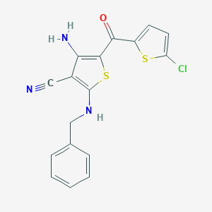 molecular formula C17H12ClN3OS2 B501169 4-Amino-2-(benzylamino)-5-[(5-chloro-2-thienyl)carbonyl]-3-thiophenecarbonitrile CAS No. 944769-48-6