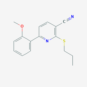 molecular formula C16H16N2OS B501171 6-(2-Methoxyphenyl)-2-(propylsulfanyl)nicotinonitrile 