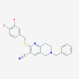 molecular formula C23H19F2N3S B501172 6-Benzyl-2-[(3,4-difluorobenzyl)sulfanyl]-5,6,7,8-tetrahydro[1,6]naphthyridine-3-carbonitrile 