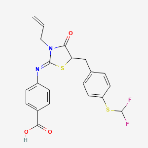 4-[(3-allyl-5-{4-[(difluoromethyl)thio]benzyl}-4-oxo-1,3-thiazolidin-2-ylidene)amino]benzoic acid